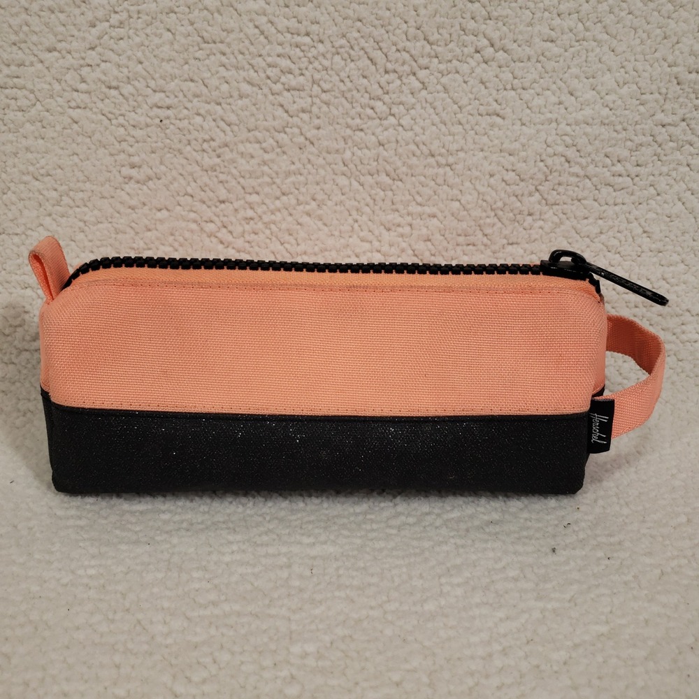 Herschel Pencil Case Peach Black Glitter Settlement Office School Bag